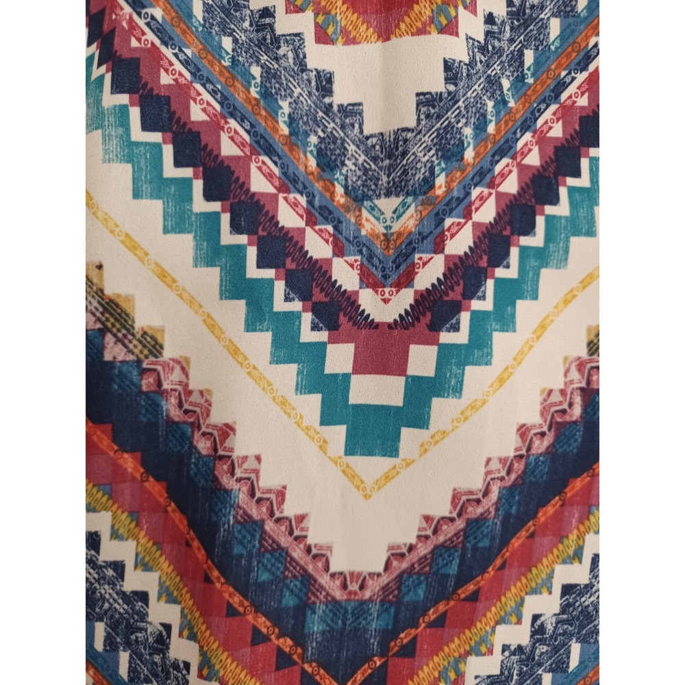 Women's Rewind Blue Sheer w/ Lace South Western Herringbone Hippie/Boho Size XL‎ - Picture 7 of 11